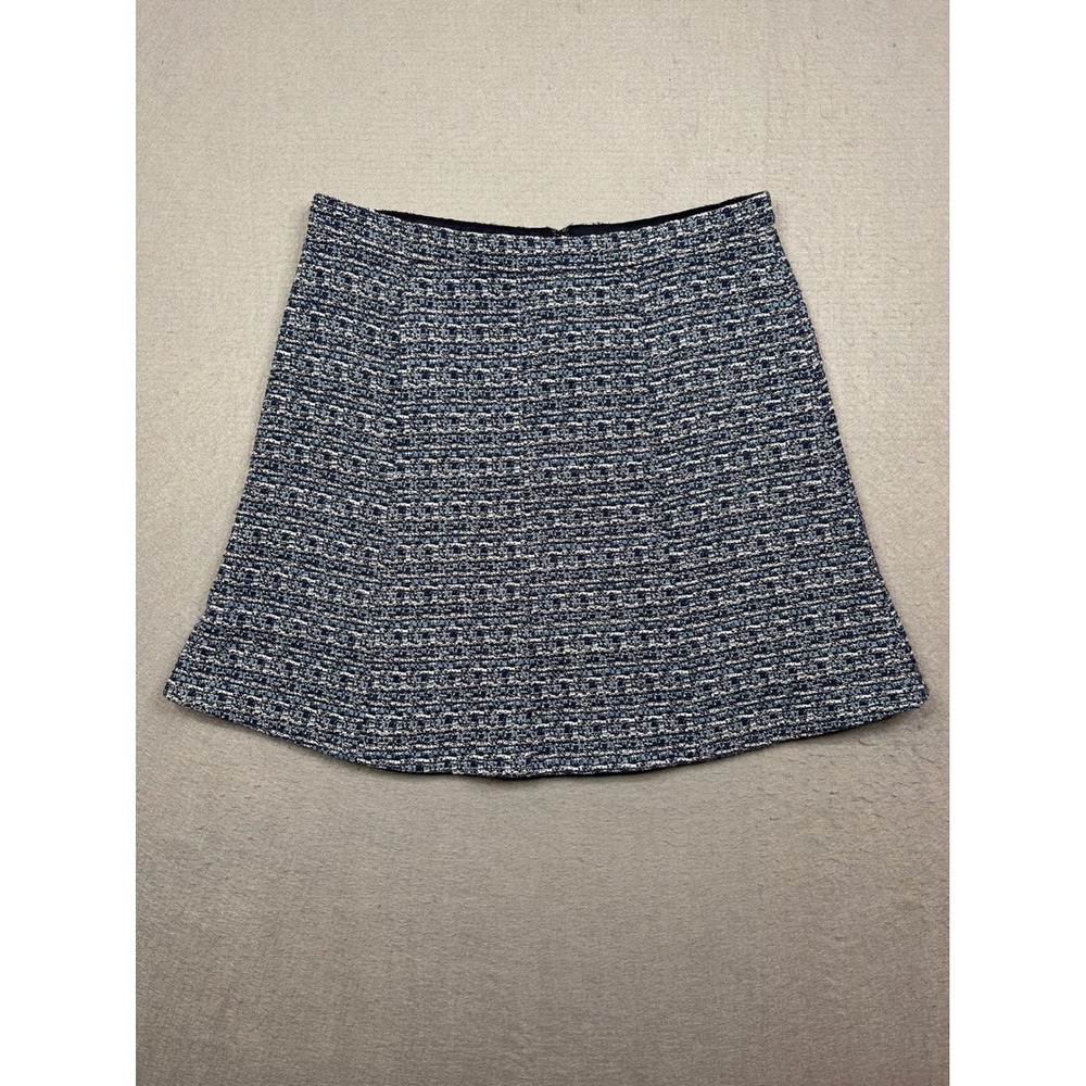 Ann Taylor Tweed Mini Skirt Womens 12P A-Line Cotton Blend